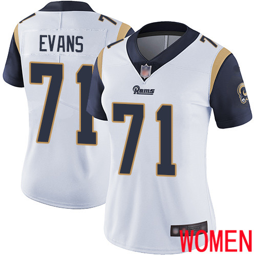 Los Angeles Rams Limited White Women Bobby Evans Road Jersey NFL Football #71 Vapor Untouchable